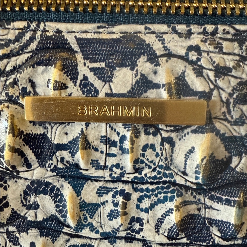 NWT Brahmin Blue Filigree Small Caroline Croc-Embossed Women's Bag - Picture 8 of 10